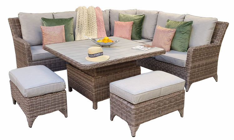 Signature Weave - Rattan Corner Dining Set with Lift Table | Sarah | Sara0260