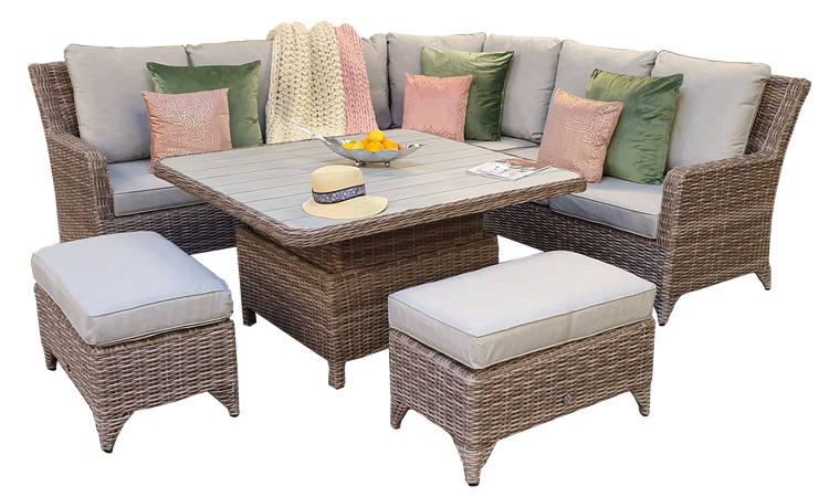 Signature Weave - Rattan Corner Dining Set with Lift Table | Sarah | Sara0260