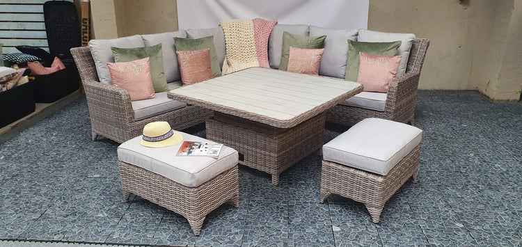 Signature Weave - Rattan Corner Dining Set with Lift Table | Sarah | Sara0260
