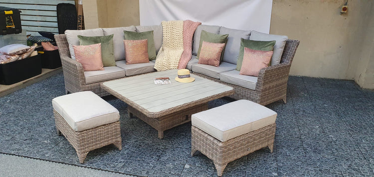 Signature Weave - Rattan Corner Dining Set with Lift Table | Sarah | Sara0260