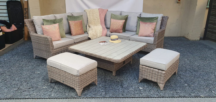 Signature Weave - Rattan Corner Dining Set with Lift Table | Sarah | Sara0260