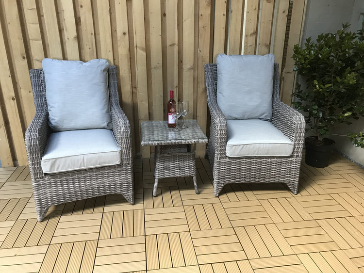 Signature Weave - Rattan 3 Piece Lounge Set in Round Grey Weave | Sarah | Sara0261