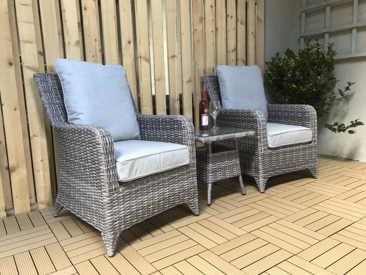 Signature Weave - Rattan 3 Piece Lounge Set in Round Grey Weave | Sarah | Sara0261