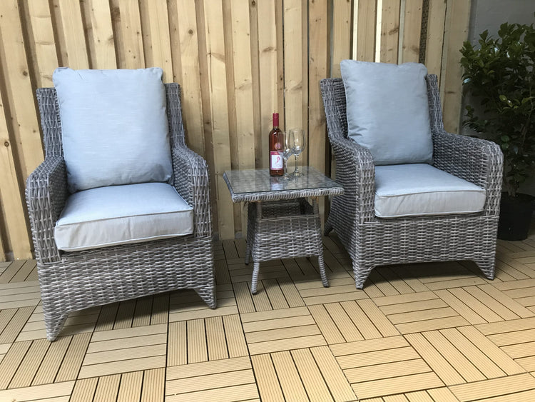 Signature Weave - Rattan 3 Piece Lounge Set in Round Grey Weave | Sarah | Sara0261
