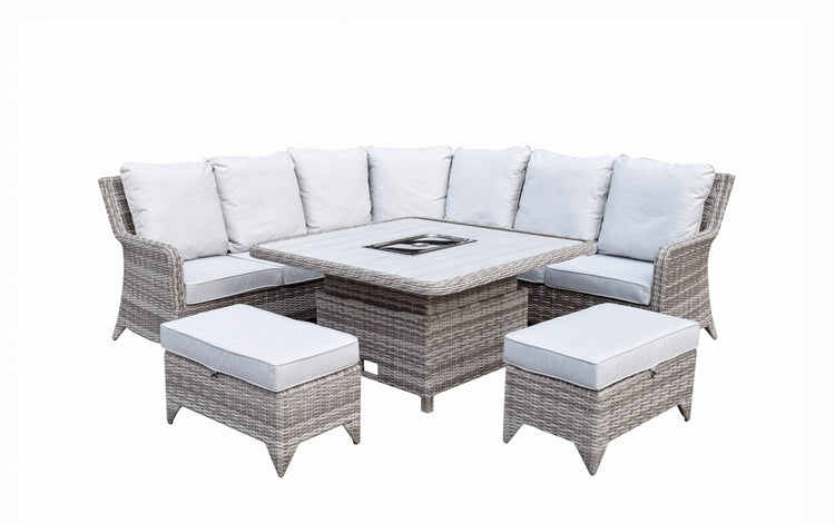 Signature Weave - Sarah Corner Dining Sofa with Lift Table and Ice Bucket | Sara0392
