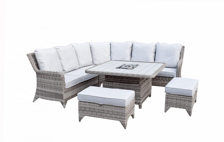 Signature Weave - Sarah Corner Dining Sofa with Lift Table and Ice Bucket | Sara0392