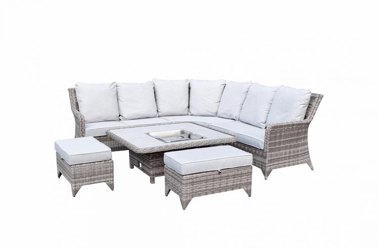 Signature Weave - Sarah Corner Dining Sofa with Lift Table and Ice Bucket | Sara0392