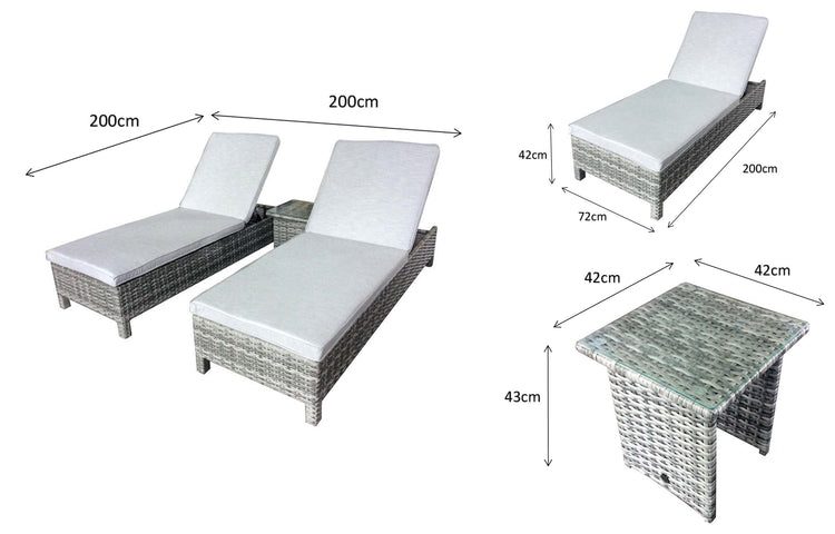 Signature Weave - Rattan Sun lounger Set | Sarena | Sare0106