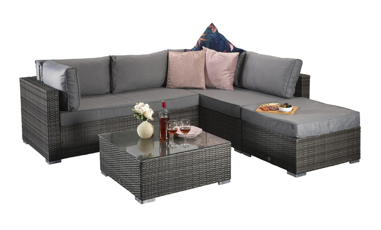 Signature Weave - Savannah Rattan Corner Sofa Set in Grey | Sava0093