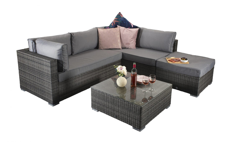 Signature Weave - Savannah Rattan Corner Sofa Set in Grey | Sava0093
