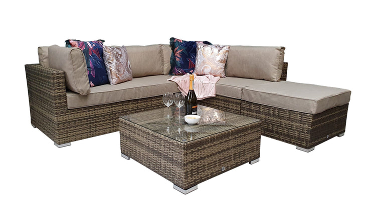Signature Weave - Savannah Rattan Corner Sofa Set in 8mm Brown Weave | Sava0094