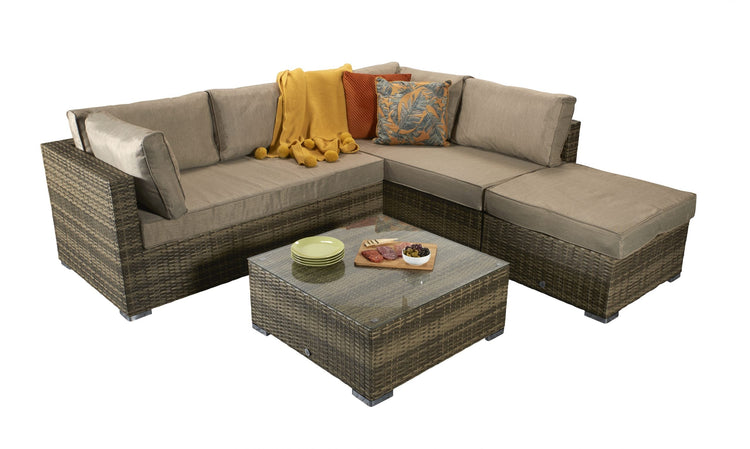 Signature Weave - Savannah Rattan Corner Sofa Set in 8mm Brown Weave | Sava0094