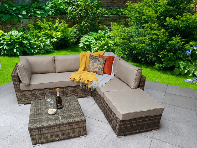 Signature Weave - Savannah Rattan Corner Sofa Set in 8mm Brown Weave | Sava0094