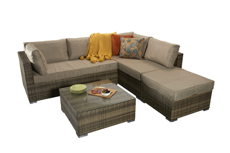 Signature Weave - Savannah Rattan Corner Sofa Set in 8mm Brown Weave | Sava0094