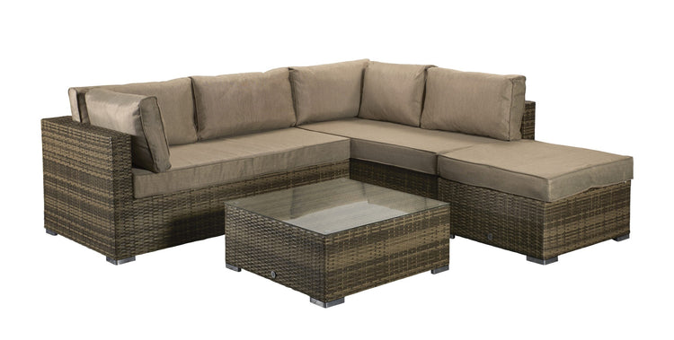 Signature Weave - Savannah Rattan Corner Sofa Set in 8mm Brown Weave | Sava0094