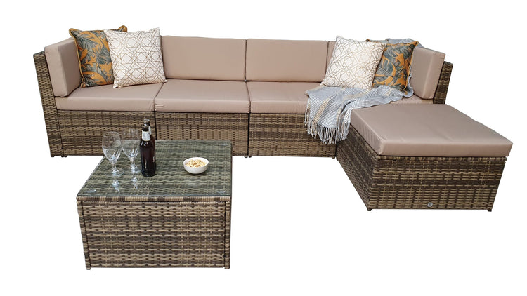 Rattan Brown Modular Corner Sofa Set | Stella | Stel0334