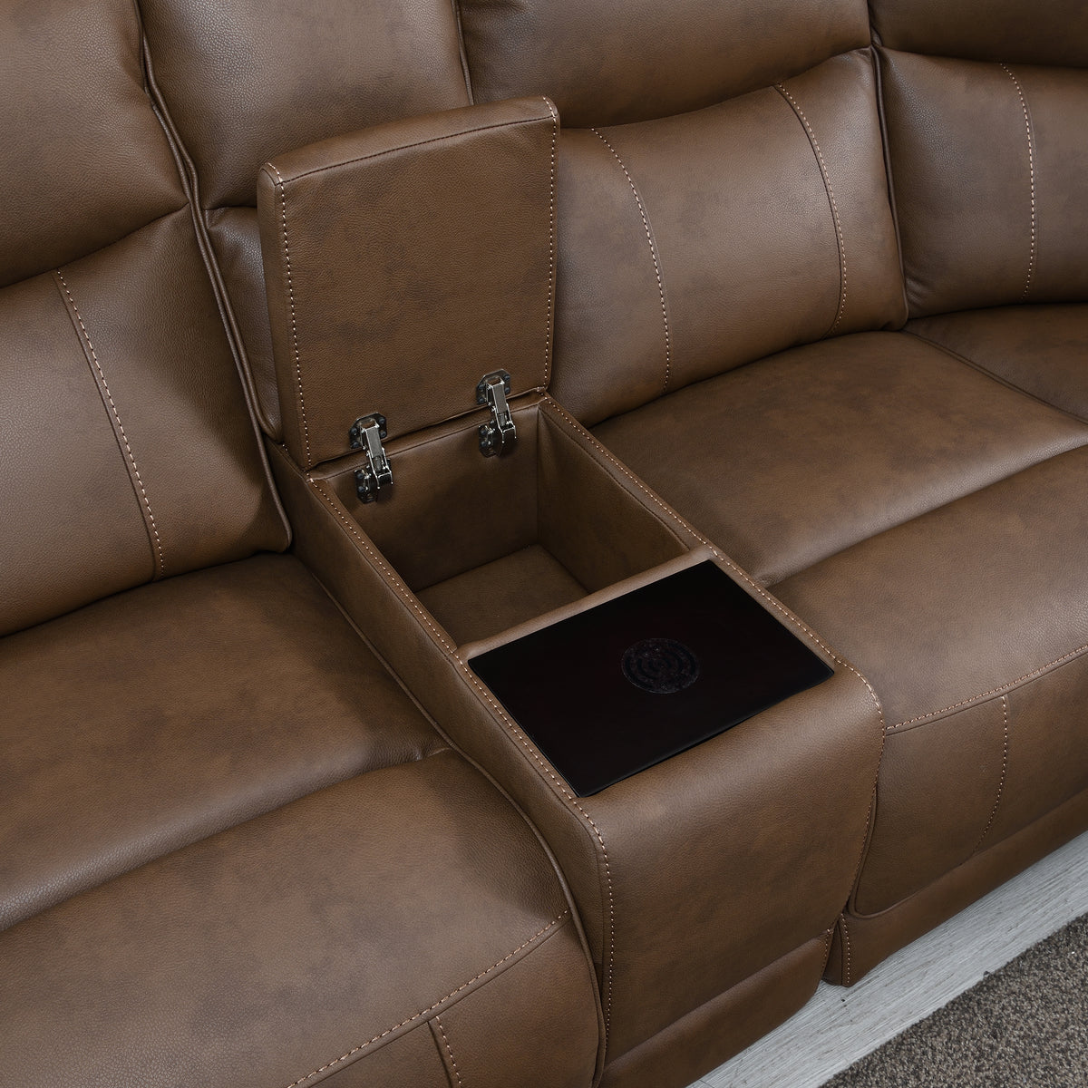 Torino Fabric Manual Recliner Corner Sofa, Pewter Grey or Chestnut