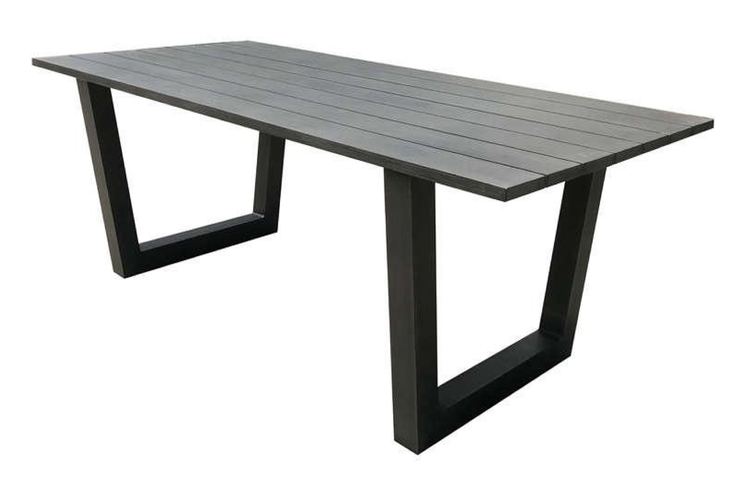 Victoria Grey Aluminium Plank Dining Table 2 x 1m | Vict0110