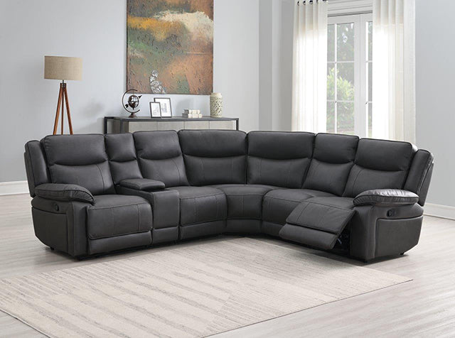 Torino Fabric Manual Recliner Corner Sofa, Pewter Grey or Chestnut