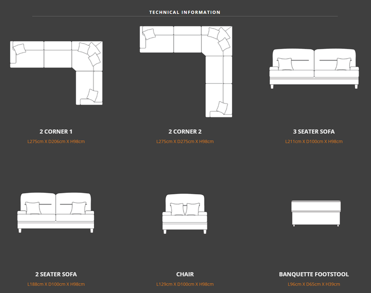 Trieste Fabric Sofa Collection | Lebus Upholstery