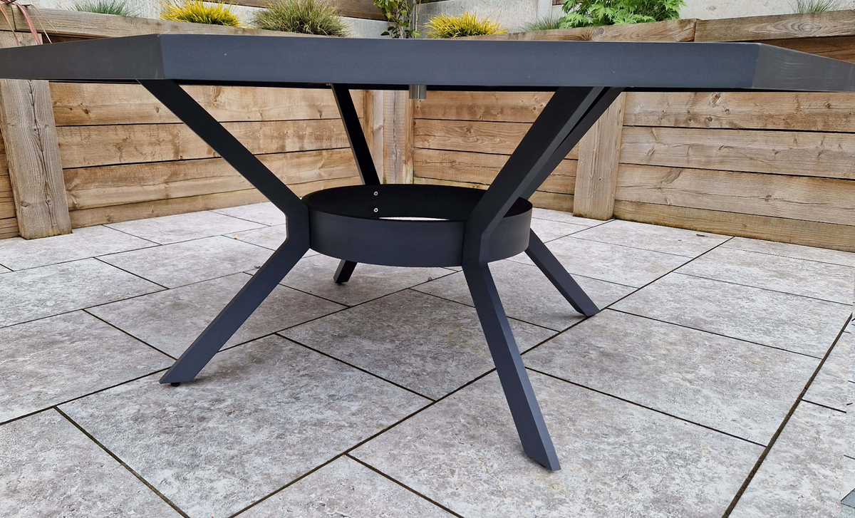 Bettina 8 Seater Dark Grey Aluminium Garden Dining Set with Octagonal Table & Rope Chairs