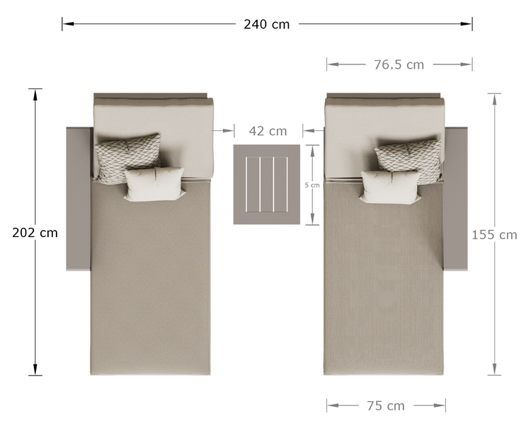 Venus Sun Lounger Set with Drinks Table | Venu0465