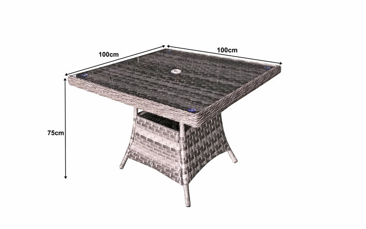 Signature Weave - Rattan Square Table + 4 Chairs Set | Victoria | Vict0147_Vict0112