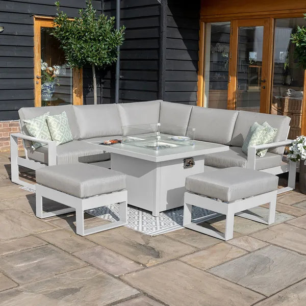 Maze Living -Amalfi Square Aluminium Corner Dining Set