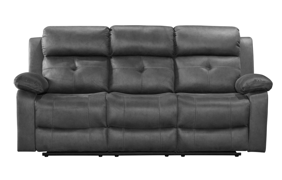 York Fabric Manual Recliner Sofa Collection, Slate Grey or Chestnut
