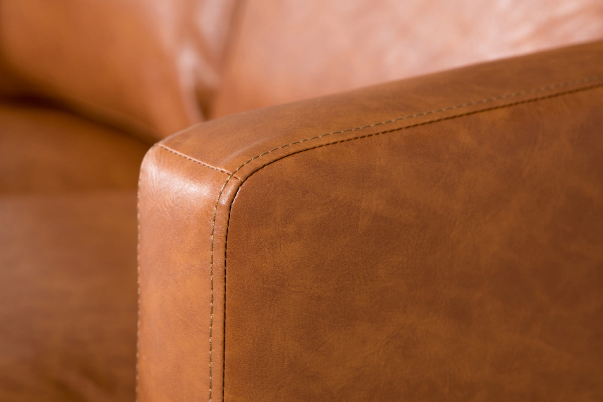 Jasper Rust Faux Leather Sofa Collection on Black Metal Legs