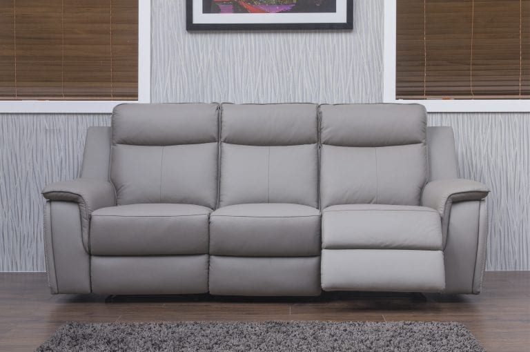 Leather Grey 3 Seater Sofa Infiniti, Grey Leather Sofa 3 2 12