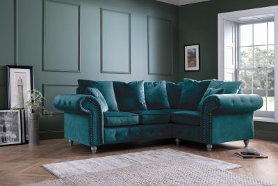 Fabric Green 3 Piece Corner sofa
