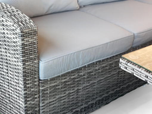 Cambridge Rattan Grey Casual Dining Corner Sofa Set With Rising Table | Camb181G - Image 8
