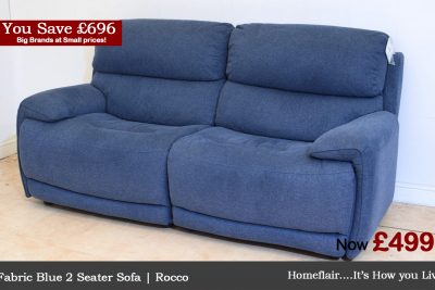 Blue Fabric 3 Seater Sofa