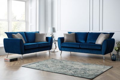 Fabric Blue 3 Seater 2 Seater Sofa set