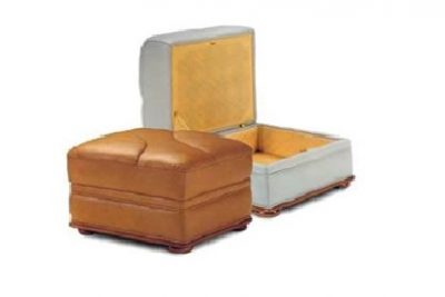 Leather Storage Footstool LIFTLID