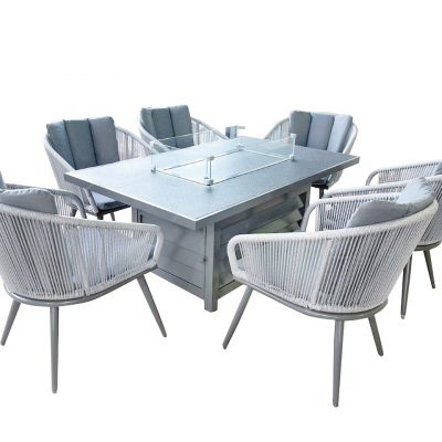 Aspen Six Seater Fire Pit Table Dining Set