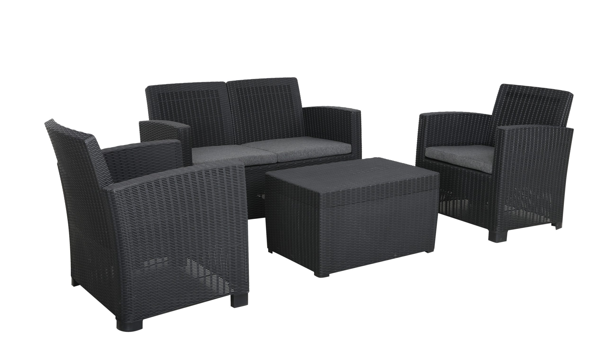 FARO Black 2 Seater Sofa set