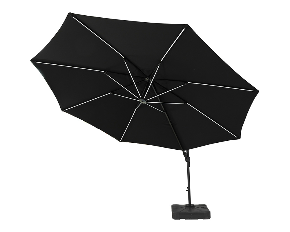 Deluxe Round LED Parasol Grey