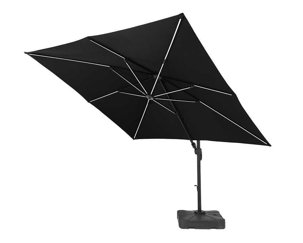 Deluxe Square LED Parasol Grey