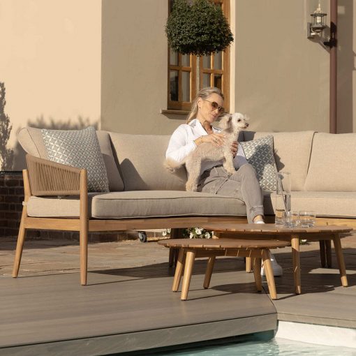 Homeflair - Porto Rope Weave Corner Sofa Set - Image 2