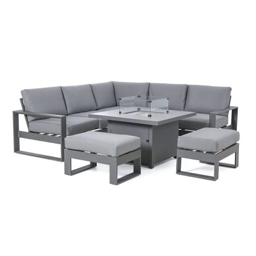 Homeflair -Amalfi Square Aluminium Corner Dining Set - Image 8