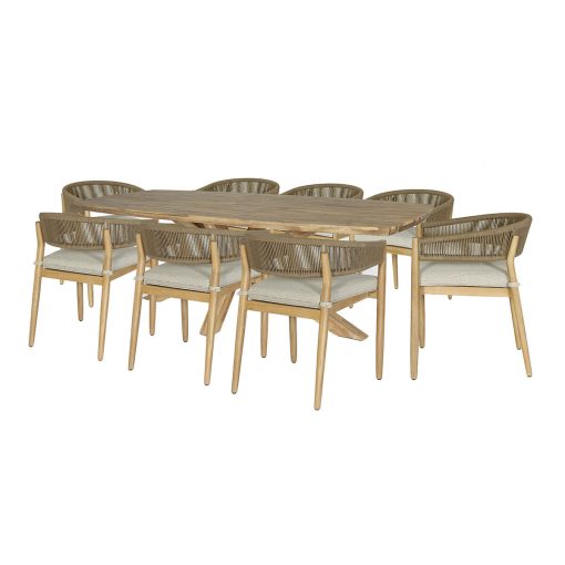 Homeflair - Porto Rope Weave 8 Seater Dining Set - Image 7