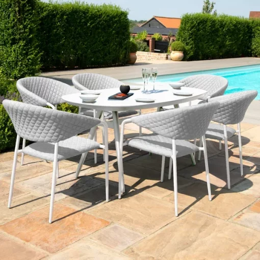 Homeflair - Outdoor Fabric Pebble Dining Set - Image 7