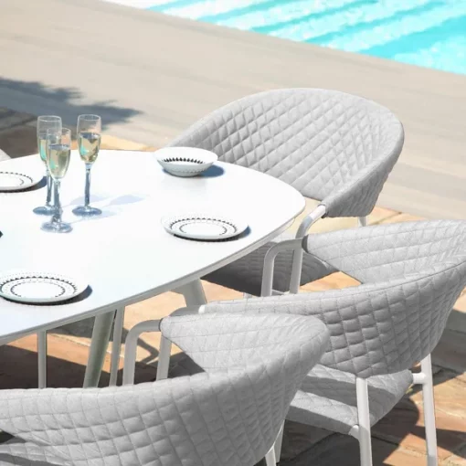 Homeflair - Outdoor Fabric Pebble Dining Set - Image 6