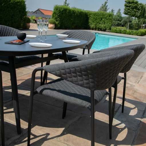 Homeflair - Outdoor Fabric Pebble Dining Set - Image 4
