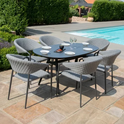 Homeflair - Outdoor Fabric Pebble Dining Set - Image 2