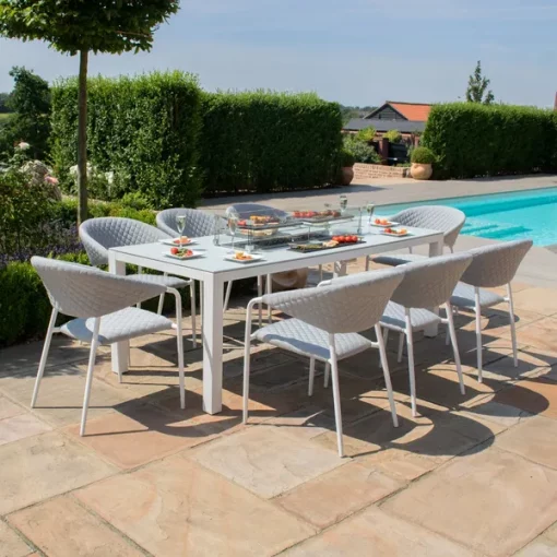 Homeflair - Outdoor Fabric Pebble Dining Set - Image 9