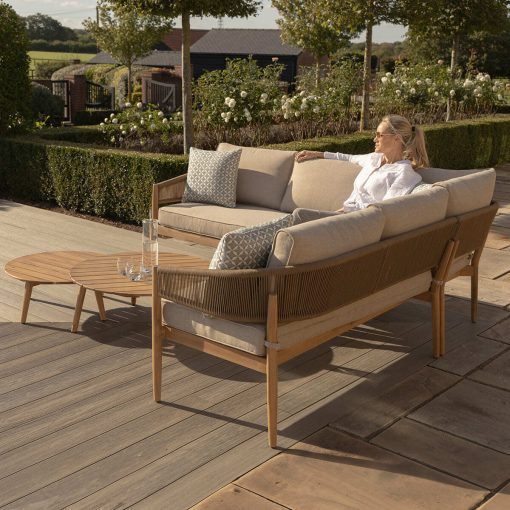 Homeflair - Porto Rope Weave Corner Sofa Set - Image 10