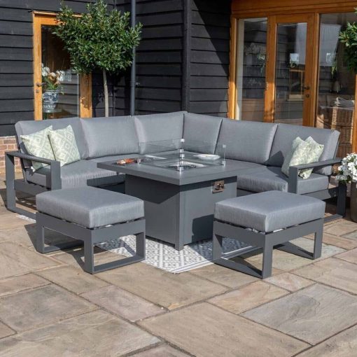 Homeflair -Amalfi Square Aluminium Corner Dining Set - Image 7